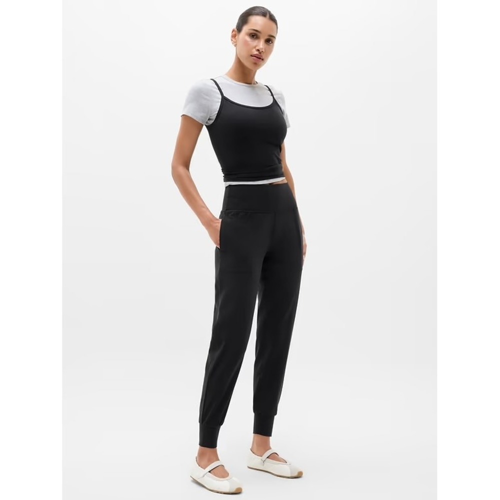 Athleta Jogger Salutation MT Black High Rise Powervita Activewear Tall
